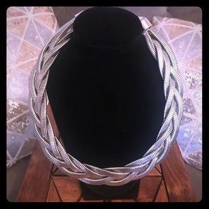 Silver braided necklace